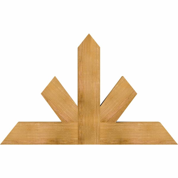 Ekena Millwork Saratoga Rough Sawn Timber Gable Bracket, Western Red Cedar, 48"W x 30"H x 4"D x 6"F, 15/12 Pitch GBW048X30X0406SAR00RWR - main
